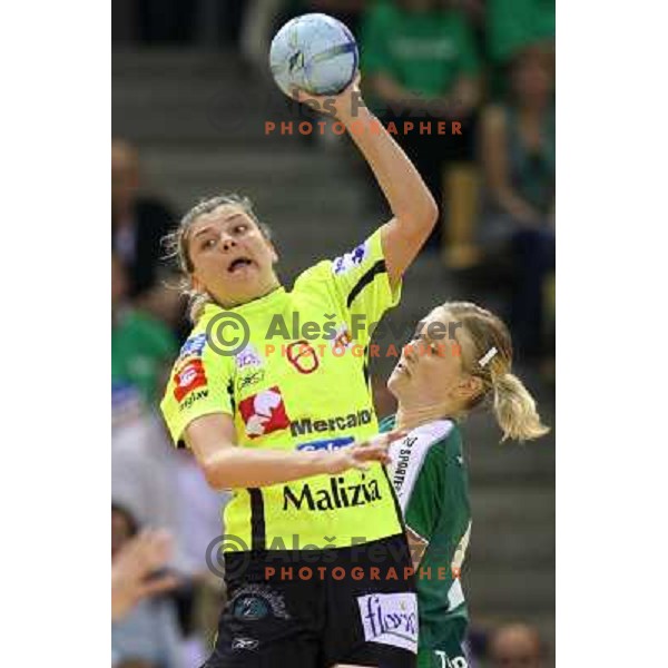 action during the Final of Handball Champions league women match betwwen Viborg (DEN) and Krim Mercator (SLO) in Denmark on May 20, 2006