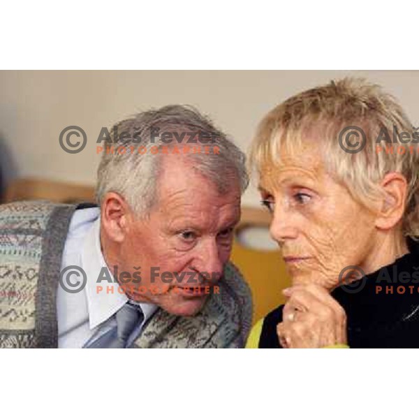 Franc Hafner (member of Olympic team in Rome 1960 and Milena Celesnik Usenik ( member of olympic team in Rome 1960) during meeting of Slovenia athletic Olympic veterans in Ljubljana 2.12.2009 
