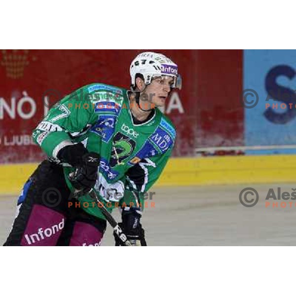 Jurij Golicic in action during ice-hockey match Tilia Olimpija-Liwest Linz in Ebel league, played in Hala Tivoli, Ljubljana 6.12.2009 