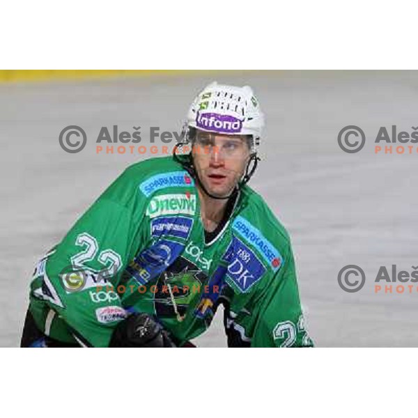 Greg Kuznik in action during ice-hockey match Tilia Olimpija-Liwest Linz in Ebel league, played in Hala Tivoli, Ljubljana 6.12.2009 