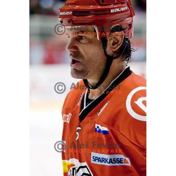 Todd Elik in action during ice-hockey match Acroni Jesenice- Tilia Olimpija in Ebel league, played in Podmezakla Hall, Jesenice 4.12.2009 