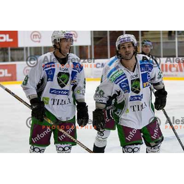 Henry, Banham during ice-hockey match Acroni Jesenice- Tilia Olimpija in Ebel league, played in Podmezakla Hall, Jesenice 4.12.2009 