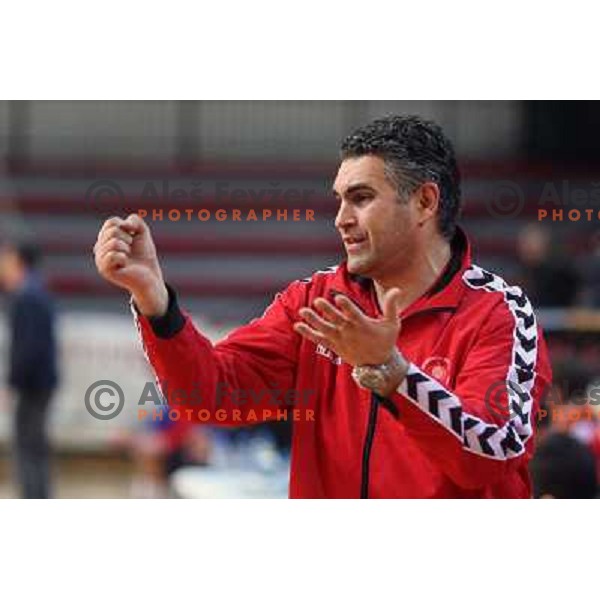 Coach Boris Denic in action during handball match Slovan- Ribnica Riko Hise in round 12 of MIK 1.liga, played at Kodeljevo Hall, Ljubljana, Slovenia 9.12.2009 