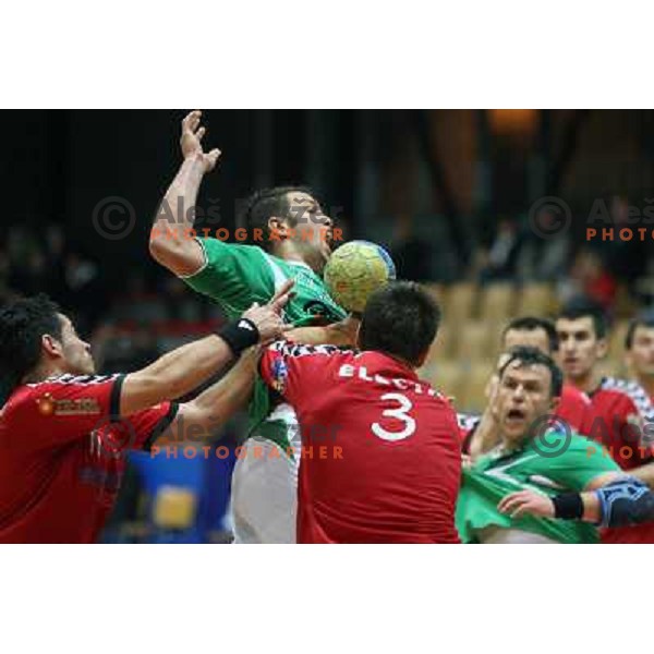 Vladimir Ostarcevic in action during handball match Slovan- Ribnica Riko Hise in round 12 of MIK 1.liga, played at Kodeljevo Hall, Ljubljana, Slovenia 9.12.2009 