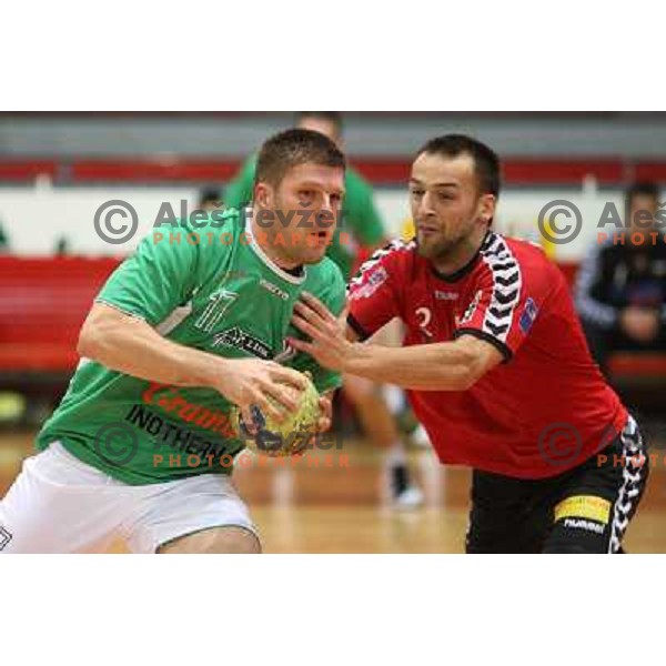 Damjan Skaper in action during handball match Slovan- Ribnica Riko Hise in round 12 of MIK 1.liga, played at Kodeljevo Hall, Ljubljana, Slovenia 9.12.2009 