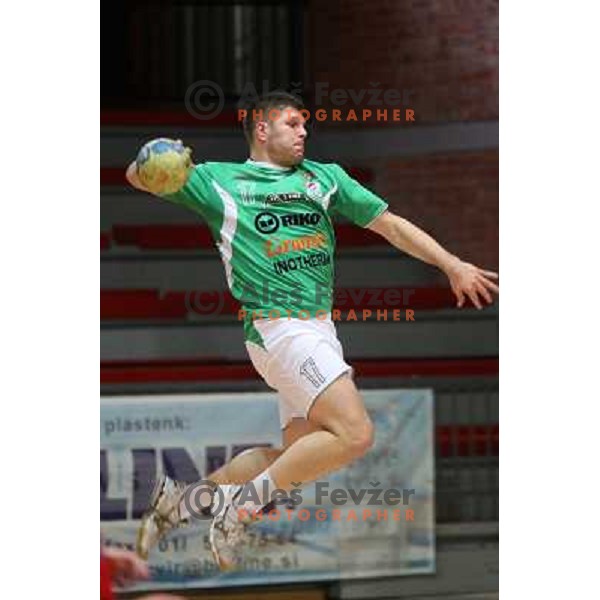 Damjan Skaper in action during handball match Slovan- Ribnica Riko Hise in round 12 of MIK 1.liga, played at Kodeljevo Hall, Ljubljana, Slovenia 9.12.2009 
