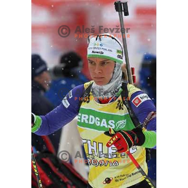 Teja Gregorin during official training, E-on Ruhrgas Biatlon World Cup, 16.12.2009, Pokljuka, Slovenija 
