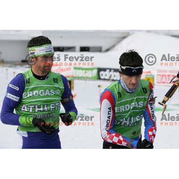 Vasja Rupnik and Jakov Fak during official training, E-on Ruhrgas Biatlon World Cup, 16.12.2009, Pokljuka, Slovenija 