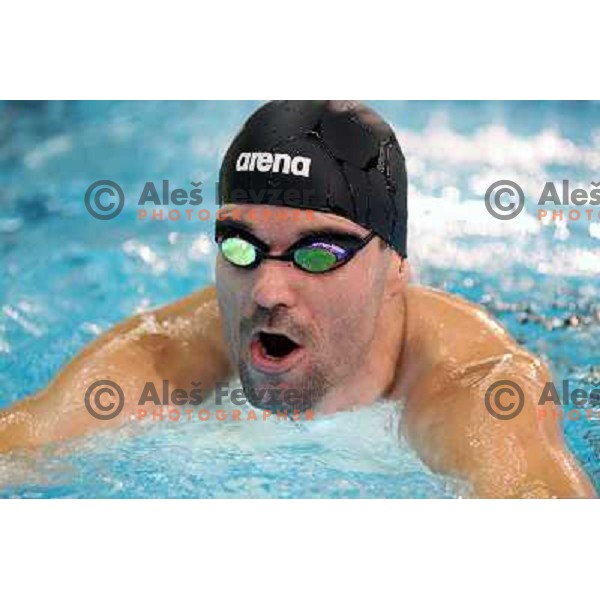Peter Mankoc (SLO) in action during swimming competition Ilirija Challenge in Tivoli pool, Ljubljana, Slovenia 16.12.2009 