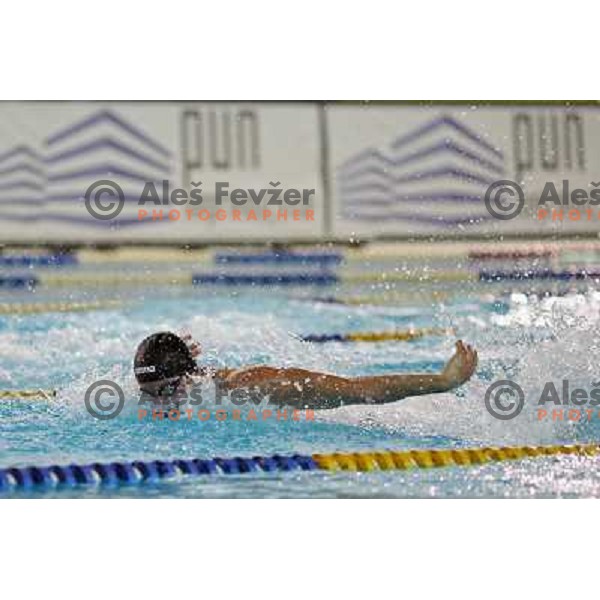 Peter Mankoc (SLO) in action during swimming competition Ilirija Challenge in Tivoli pool, Ljubljana, Slovenia 16.12.2009 