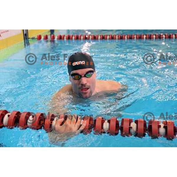 Peter Mankoc (SLO) in action during swimming competition Ilirija Challenge in Tivoli pool, Ljubljana, Slovenia 16.12.2009 