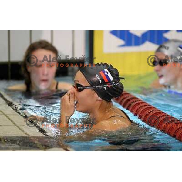 Nina Sovinek (SLO) in action during swimming competition Ilirija Challenge in Tivoli pool, Ljubljana, Slovenia 16.12.2009 