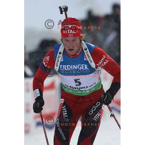 Alexander Os in action during E-on Ruhrgas IBU Biatlon World Cup, men 20km individual, 17.12.2009, Pokljuka, Slovenia 