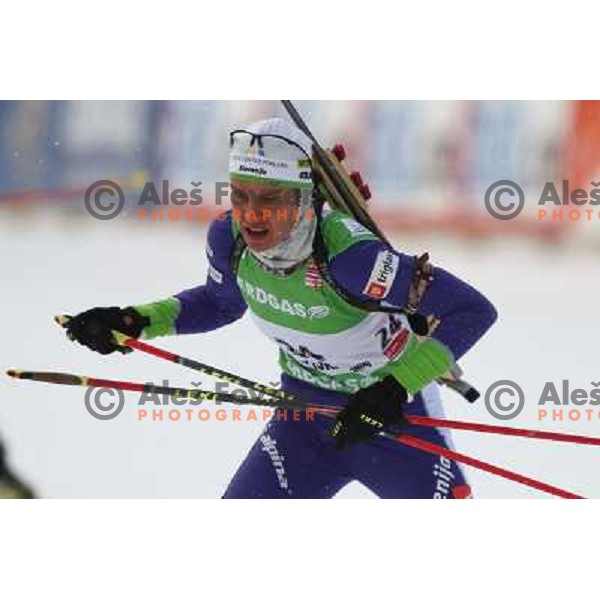 Teja Gregorin in action during E-on Ruhrgas IBU Biathlon world cup, 17.12.2009, Pokljuka, Slovenia 