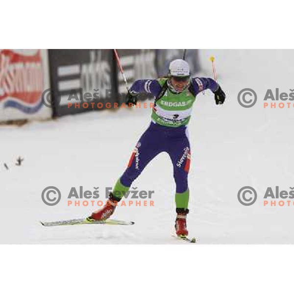 Andreja Mali in action during E-on Ruhrgas IBU Biathlon world cup, 17.12.2009, Pokljuka, Slovenia 