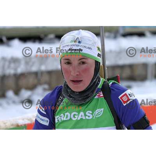 Dijana Ravnikar in action during E-on Ruhrgas IBU Biathlon world cup, 17.12.2009, Pokljuka, Slovenia 