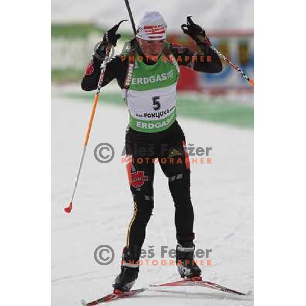 Andrea Henkel in action during E-on Ruhrgas IBU Biathlon world cup, 17.12.2009, Pokljuka, Slovenia 