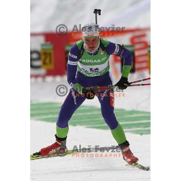 Teja Gregorin in action during E-on Ruhrgas IBU Biathlon world cup, 17.12.2009, Pokljuka, Slovenia 