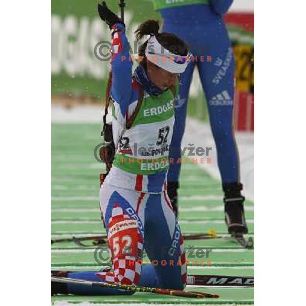 Anamarija Brajdic in action during E-on Ruhrgas IBU Biathlon world cup, 17.12.2009, Pokljuka, Slovenia 