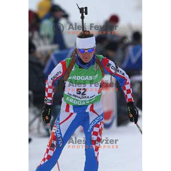 Anamarija Brajdic in action during E-on Ruhrgas IBU Biathlon world cup, 17.12.2009, Pokljuka, Slovenia 
