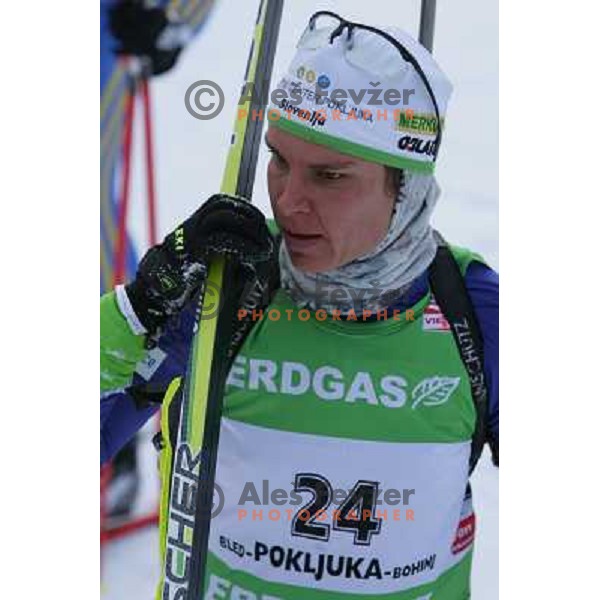Teja Gregorin in action during E-on Ruhrgas IBU Biathlon world cup, 17.12.2009, Pokljuka, Slovenia 