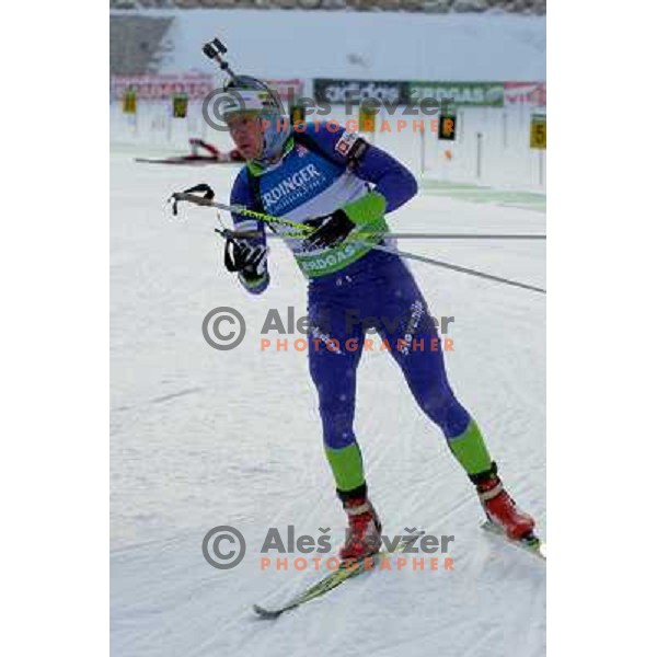 Janez Maric in action during E-on Ruhrgas IBU Biatlon World Cup, men 20km individual, 17.12.2009, Pokljuka, Slovenia 