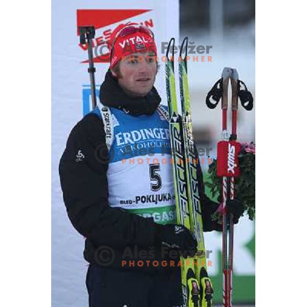 Alexander Os in action during E-on Ruhrgas IBU Biatlon World Cup, men 20km individual, 17.12.2009, Pokljuka, Slovenia 