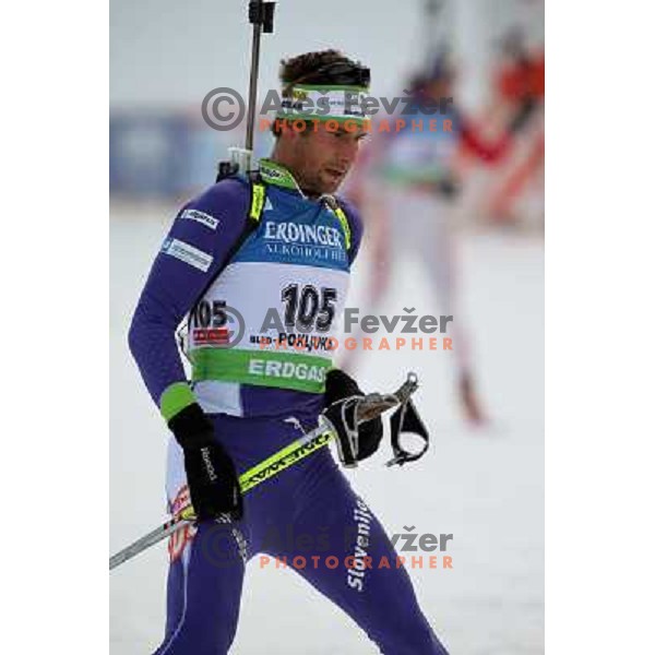 Vasja Rupnik in action during E-on Ruhrgas IBU Biatlon World Cup, men 20km individual, 17.12.2009, Pokljuka, Slovenia 