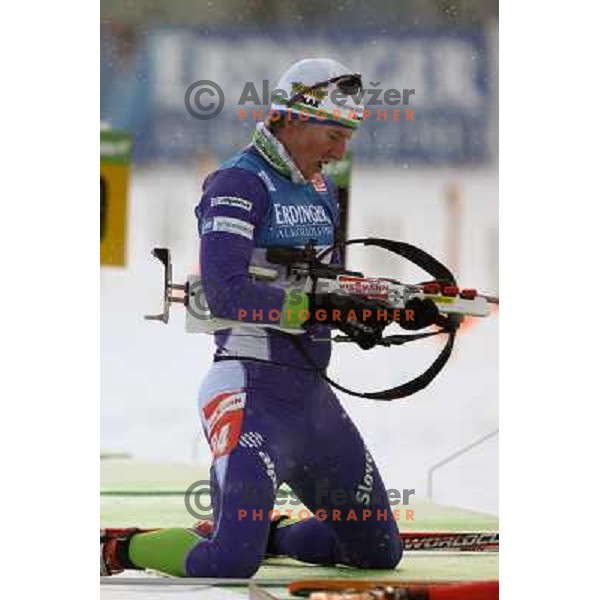 Peter Dokl in action during E-on Ruhrgas IBU Biatlon World Cup, men 20km individual, 17.12.2009, Pokljuka, Slovenia 
