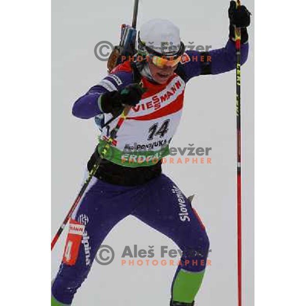 in action during E-on Ruhrgas IBU Biathlon world cup, 7.5km women sprint, 19.12.2009, Pokljuka, Slovenia 