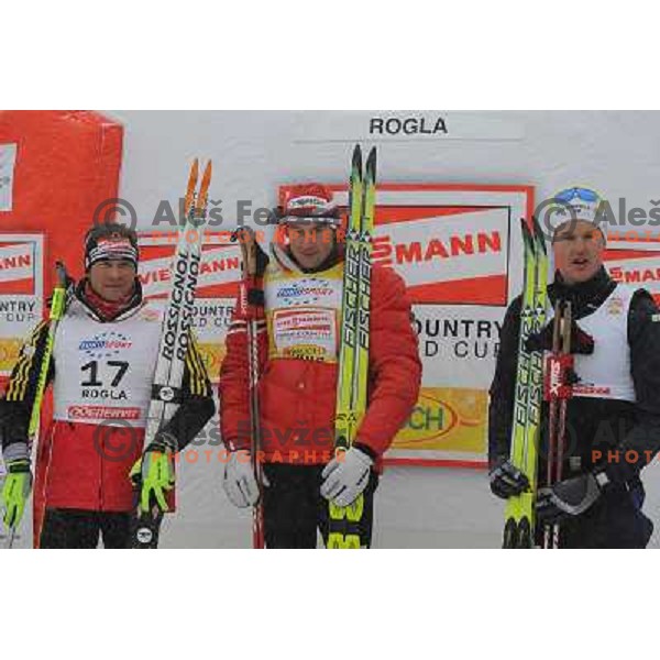 Angerer, Northug, Modin at the Sprint of the Cross-Country FIS World Cup, Rogla, Slovenia, 19.12.2009, 
