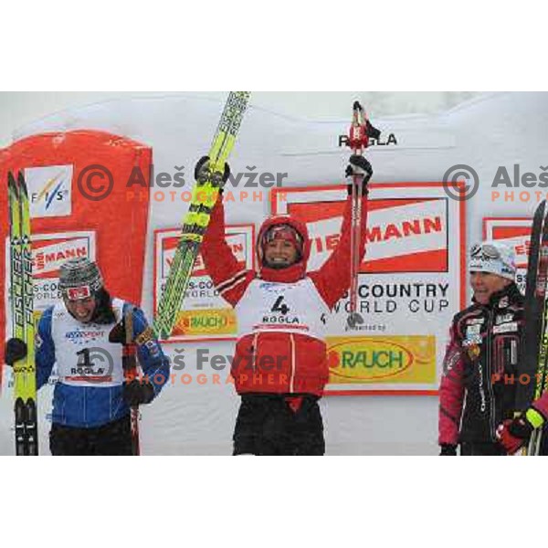 Kovalczyk, Bjorgen, Majdic at the Sprint of the Cross-Country FIS World Cup, Rogla, Slovenia, 19.12.2009, 