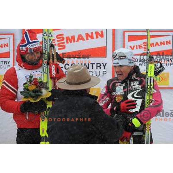 Bjorgen, Majdic, Presedient Turk at the Sprint of the Cross-Country FIS World Cup, Rogla, Slovenia, 19.12.2009, 