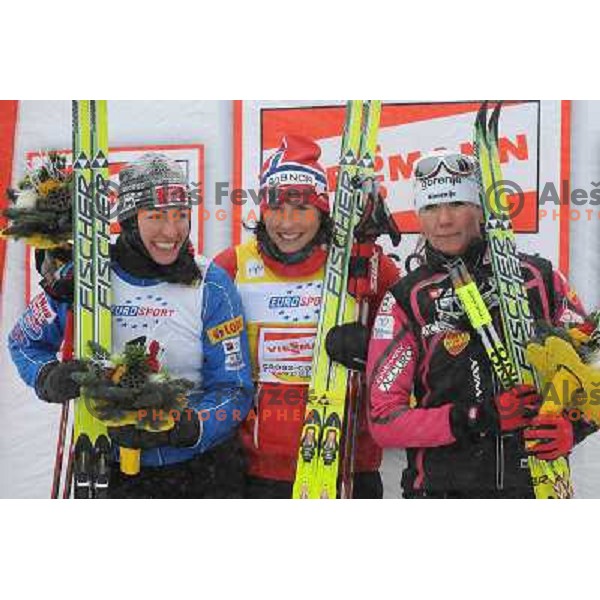 Kovalczyk, Bjorgen, Majdic at the Sprint of the Cross-Country FIS World Cup, Rogla, Slovenia, 19.12.2009, 