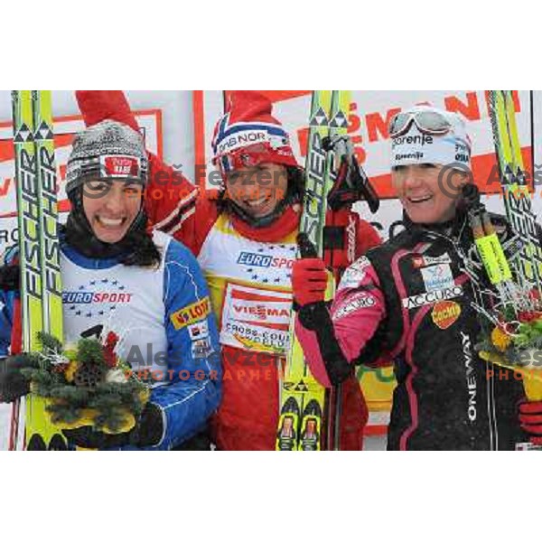 Kovalczyk, Bjorgen, Majdic at the Sprint of the Cross-Country FIS World Cup, Rogla, Slovenia, 19.12.2009, 