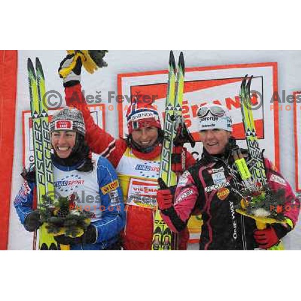 Kovalczyk, Bjorgen, Majdic at the Sprint of the Cross-Country FIS World Cup, Rogla, Slovenia, 19.12.2009, 