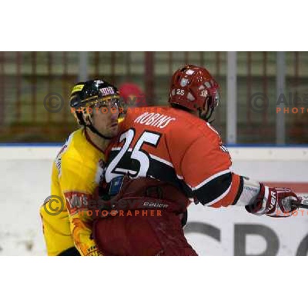 Robert Robins in action during ice-hockey match Acroni Jesenice- EV Vienna Capitals in round 34 of Ebel League, played in Podmezakla Hall, Jesenice, Slovenia 20.12.2009. 