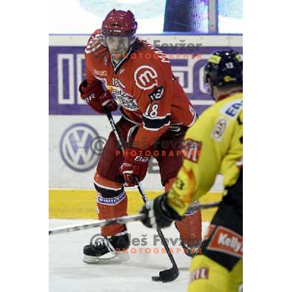 Manfreda in action during ice-hockey match Acroni Jesenice- EV Vienna Capitals in round 34 of Ebel League, played in Podmezakla Hall, Jesenice, Slovenia 20.12.2009. 