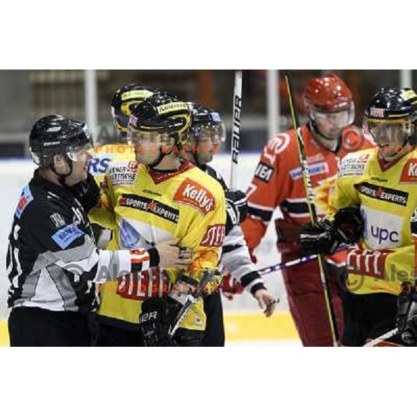 Marcel Rodman and David Rodman in action during ice-hockey match Acroni Jesenice- EV Vienna Capitals in round 34 of Ebel League, played in Podmezakla Hall, Jesenice, Slovenia 20.12.2009. 