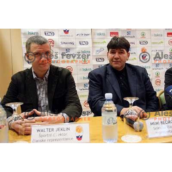  Walter Jeklin, Memi Becirovic who was appointed for a new head coach of Slovenian National basketball team at press conference in City Hotel, Ljubljana, Slovenia 22.12.2009 