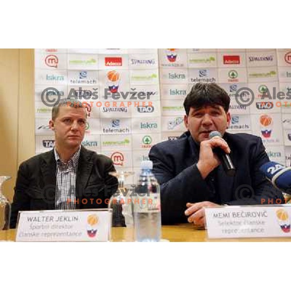  Walter Jeklin, Memi Becirovic who was appointed for a new head coach of Slovenian National basketball team at press conference in City Hotel, Ljubljana, Slovenia 22.12.2009 
