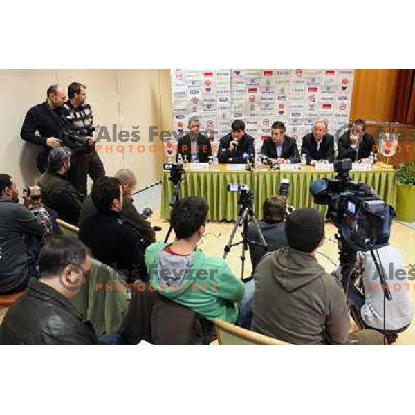  Walter Jeklin, Memi Becirovic who was appointed for a new head coach of Slovenian National basketball team at press conference in City Hotel, Ljubljana, Slovenia 22.12.2009 