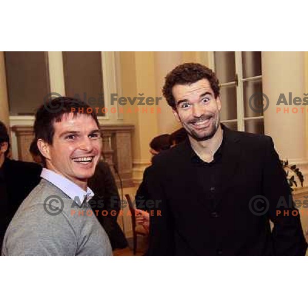 Peter Kauzer and Peter Mankoc during reception of President of Republic of Slovenia in Ljubljana 22.12.2009 