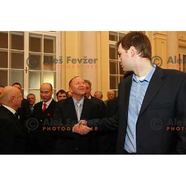  Dusan Sesok and Primoz Slokar during reception of President of Republic of Slovenia in Ljubljana 22.12.2009 