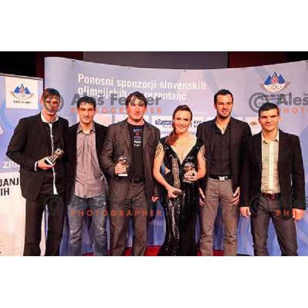 Novakovic, ilic, Primoz Kozmus, Petra Majdic, Handanovic,Radosavljevic during Slovenia Sportsman of the Year 2009 awards, Cankarjev Dom, Ljubljana, Slovenia 22.12.2009 