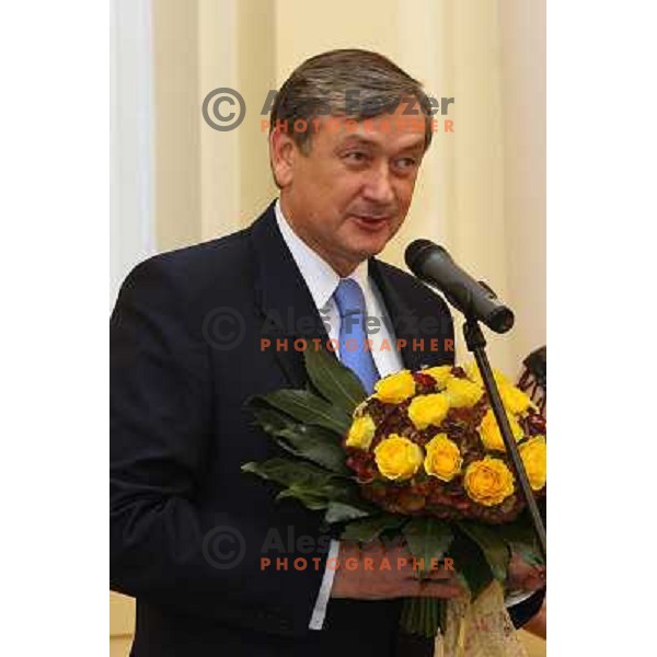 Dr. Danilo Turk, President of Republic of Slovenia having a speech in Ljubljana 22.12.2009 