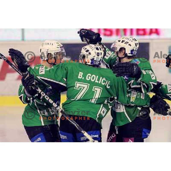 Blaz Golicic in action during ice-hockey match Tilia Olimpija- Sapa Fehervar in round 40 of Ebel league, played in Hala Tivoli, Ljubljana, Slovenia 5.01.2010 