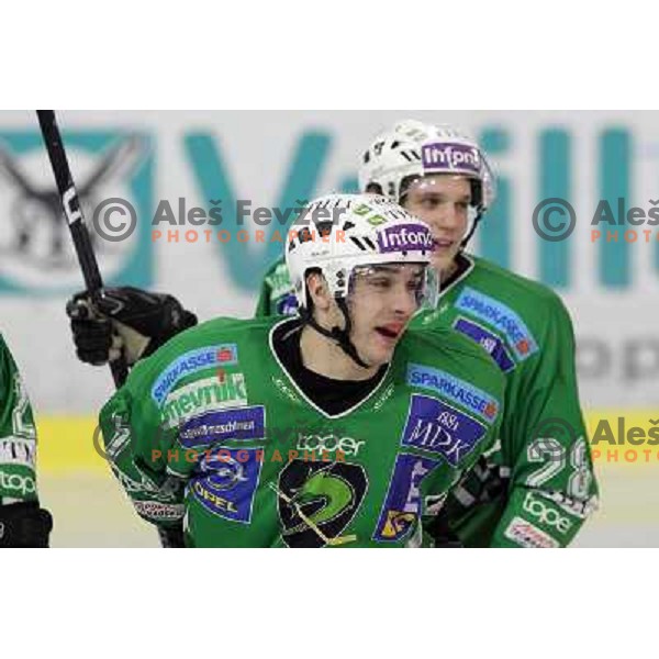 Blaz Golicic in action during ice-hockey match Tilia Olimpija- Sapa Fehervar in round 40 of Ebel league, played in Hala Tivoli, Ljubljana, Slovenia 5.01.2010 