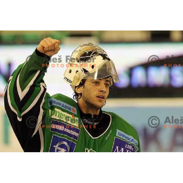 Matija Pintaric in action during ice-hockey match Tilia Olimpija- Sapa Fehervar in round 40 of Ebel league, played in Hala Tivoli, Ljubljana, Slovenia 5.01.2010 