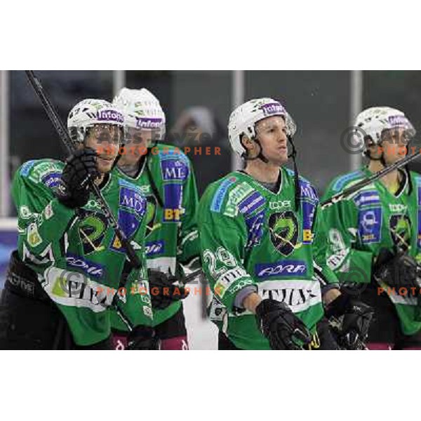 Muric, Ropret after ice-hockey match Tilia Olimpija- Sapa Fehervar in round 40 of Ebel league, played in Hala Tivoli, Ljubljana, Slovenia 5.01.2010 